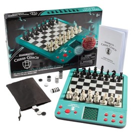 Juego de ajedrez electrónico para niños y adultos, juego de ajedrez de gran maestro con modo computadora, entrenador que habla, lecciones y 8 juegos de bonificación: Xmas, damas, 4-en-una-fila