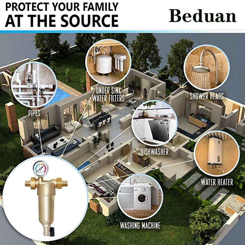 Beduan Reusable Spin Down Sediment Water Filter for Whole House