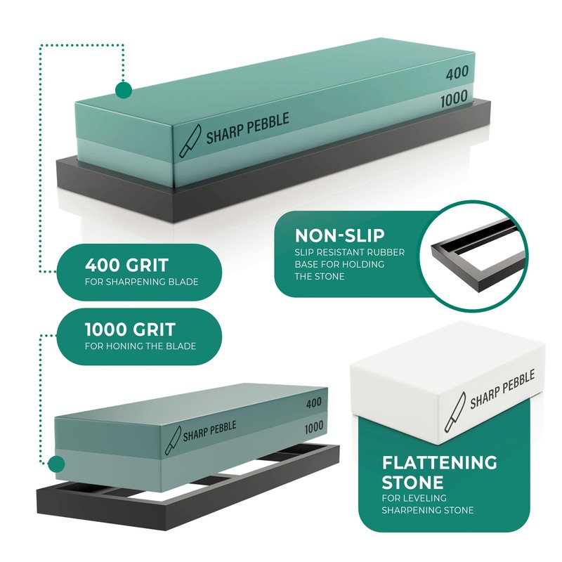 Sharp Pebble Premium Whetstone Knife Sharpening Stone 2 Side Grit