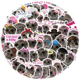 Hamster MeMe Stickers Pack of 56 Waterproof Cute Cartoon Animal Stickers for Laptop Luggage Car Phone Scrapbook Motorcycle Bicycle Suitcase Vinyl Funny Sad Hamster Sticker for Children Adults