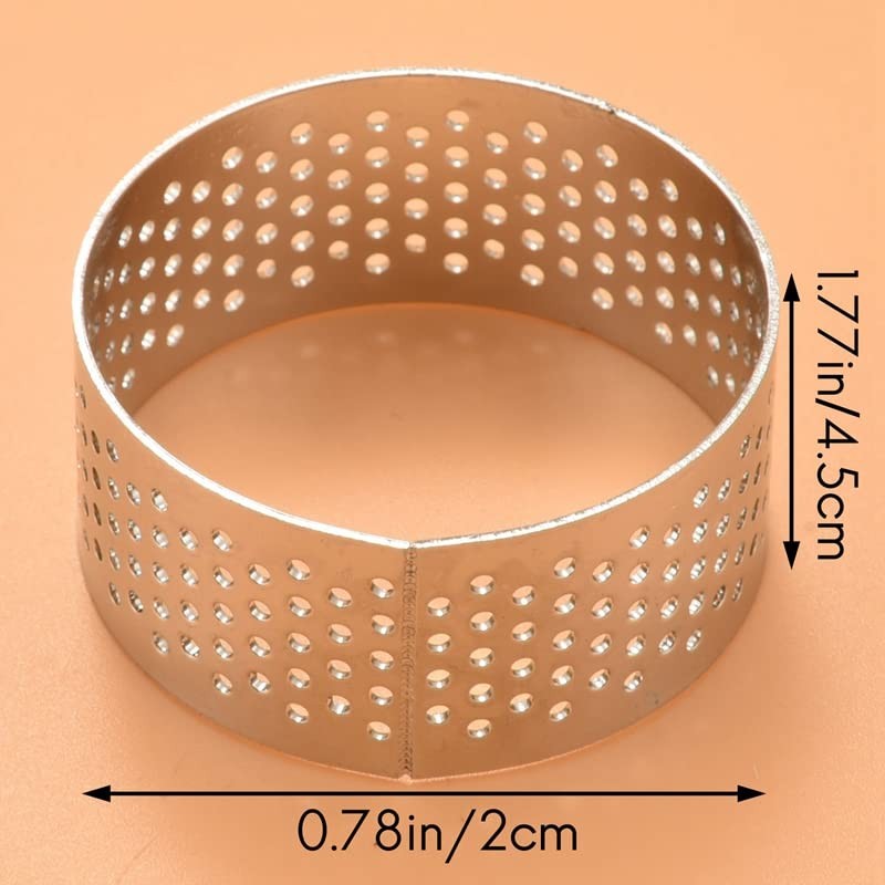 Giyofom 10Pcs 4.5cm Round Stainless Perforated Seamless Tart Ring Quiche