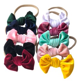 Song Qing Baby Girl Bows Nylon Headbands Elastics Hairbands for Baby Girls Newborn Infant Toddlers Kids