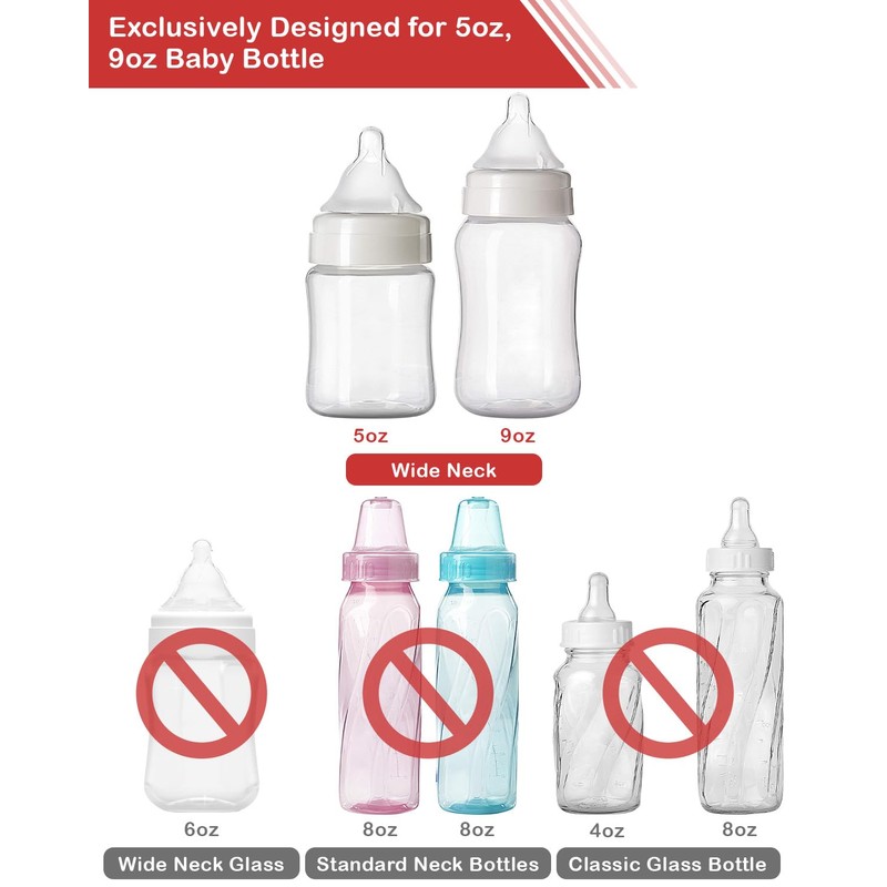 4 Pack Baby Bottle Handles for Evenflo Wide Neck 5oz