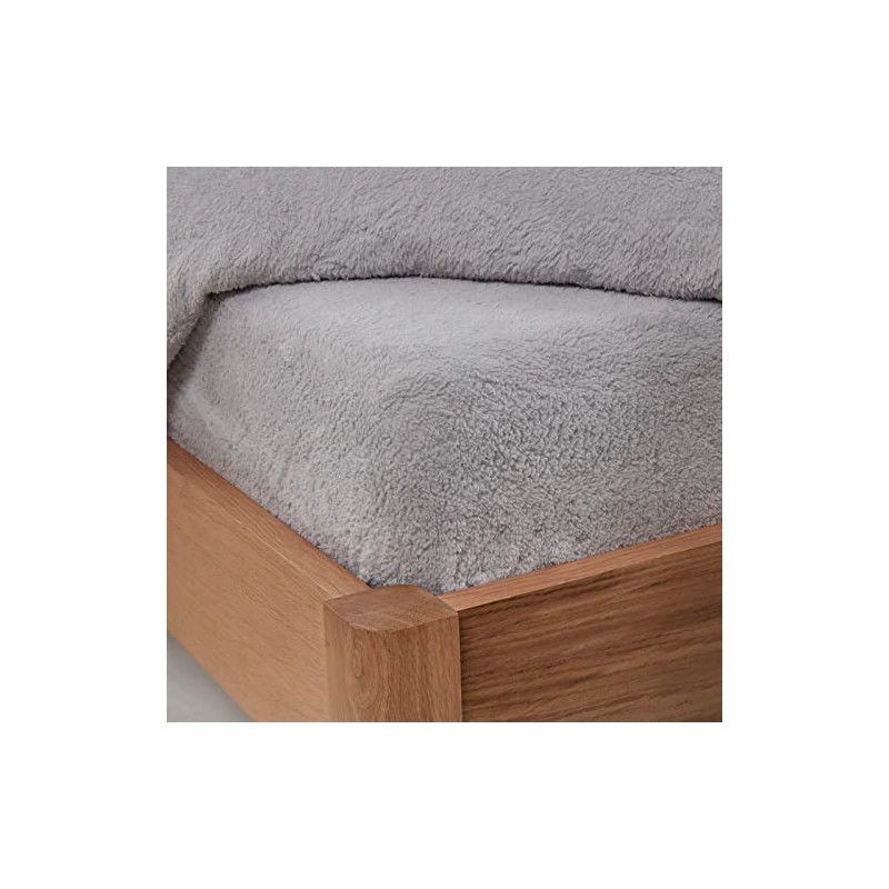 Brentfords Teddy Fleece Fitted Bed Sheet Plain Thermal Warm Soft