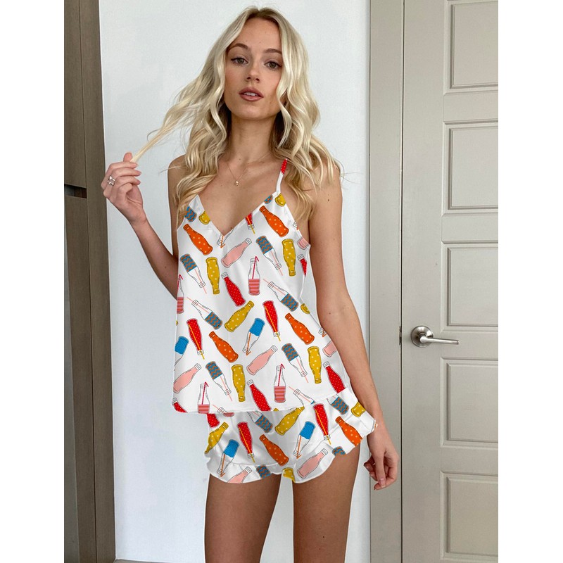 Ekouaer Satin Pajama Set for Women Silk Pjs for Women