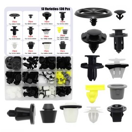 130Pcs Body Interior and Exterior Retainer Fastener Clip Assortment Bumper Cover Fender Liner Flare Interior Trim Panel Clips Fit for Nissan Rogue 2014-On