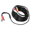 Portable CCTV Cable 3-In 1 Video Audio Power Cord BNC+RCA+DC