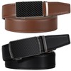 Mens Ratchet Belt, ITIEZY Genuine Leather Dress Belts 2 Pack