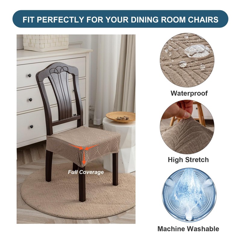 YUEANG Removable Washable Dining Chair Seat Covers Set of 4,Stretch