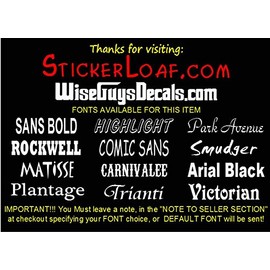 StickerLoaf Brand ANY TEXT Bicycle Head down Tube Frame Fork Decal Sticker Cycling Cyclist Cycle Bike Road Trail MTB Mountain Racing Race Century Metric trek specialized giant cannondale