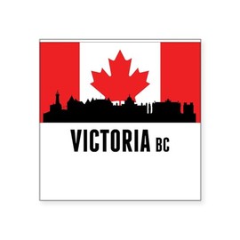 CafePress Victoria BC Canadian Flag Sticker Square Bumper Sticker Car Decal