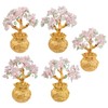 Nupuyai Rose Quartz Crystal Money Tree with Money Bag Base