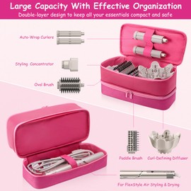Funda de transporte de viaje para secador de pelo Shark Flexstyle de doble capa, accesorios para el cabello, bolsa de almacenamiento para secador de pelo Revlon Styler Organizer (P-PINK)