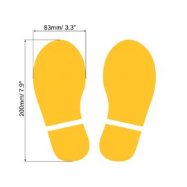 PATIKIL 4 Pairs 20cm x 8.3cm PVC Shoes Footprint Floor Wall Stair Sticker Home Classroom Decor Yellow