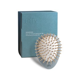 Uffy Bamboo Bristle Detangling Hair Brush - Ergonomic Scalp Massager for Dandruff & Hair Growth, Suitable for All Hair Types - Ideal Gift Choice in Sky Blue