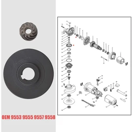 Be In Your Mind 36-Teeth Gear 11 Tooth Spiral Bevel Pinion Set Metal Compatible with Makita 9553-9555 9557 9558 Angle Grinder Electric Tool Replacement Part
