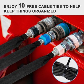 Nylon Hydraulic Hose Protector Sleeve 26.5ft - 1.3 inch ID Hose Sheath Hydraulic Hose Wrap Cable Sleeve for Cord Tig – Wire Hose Cover Management Wrap Protective Cover- Black