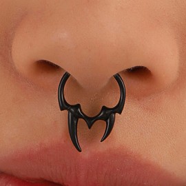 Ximdble Vintage Cow Horn Nose Ring Metal Cuff Punk Copper African Black Fake Non Pierced Jewelry for Women