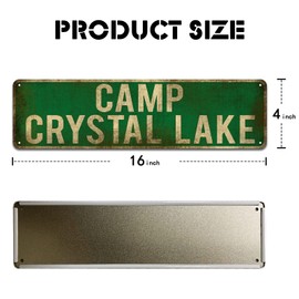 KooLL Camp Crystal Lake Metal Sign, Street Funny Metal Sign Wall Decor for Bedroom Home Bar Garage Art Gift 4" by 16"