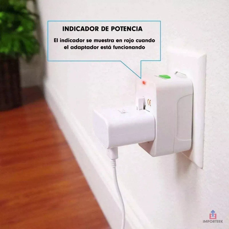 Importeek 3pz Adaptador Convertidor Clavija Corriente Universal Viaje