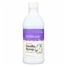 NuNaturals Stevia Syrup, Sugar-Free Sweetener, Plant-Based Sugar Substitute, Zero Calorie, Vanilla Flavor, 16 oz