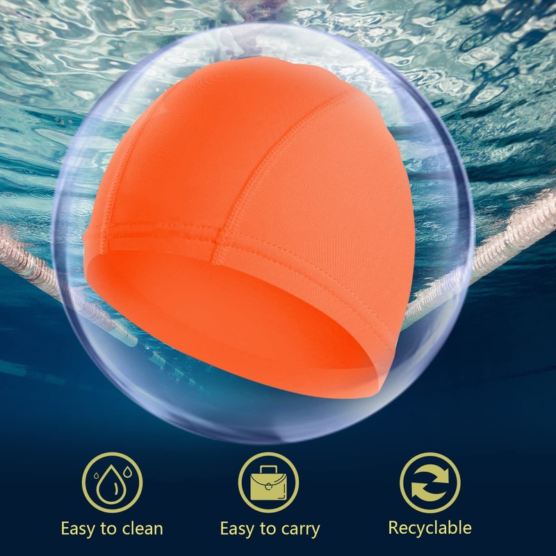 Bobury Unisex Polyester Cloth Fabric Bathing Cap Swimming Hats for