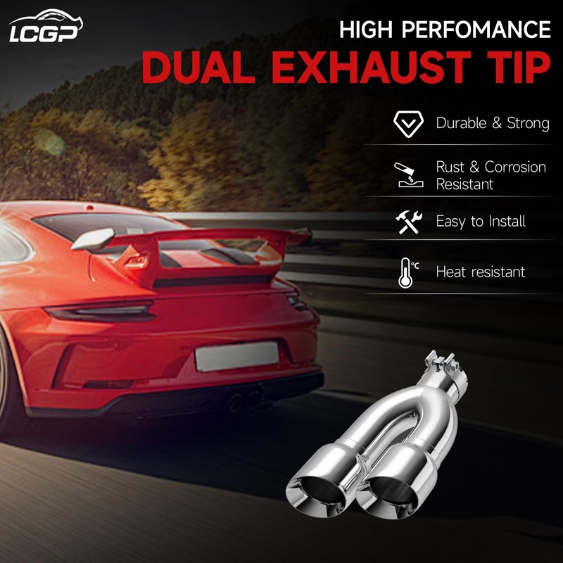 Dual Exhaust Tip 3 Inch Inlet 4 Inch Outlet 16"