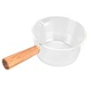 Glass Milk Pot with Wooden Handle V Shaped Spout Noodles