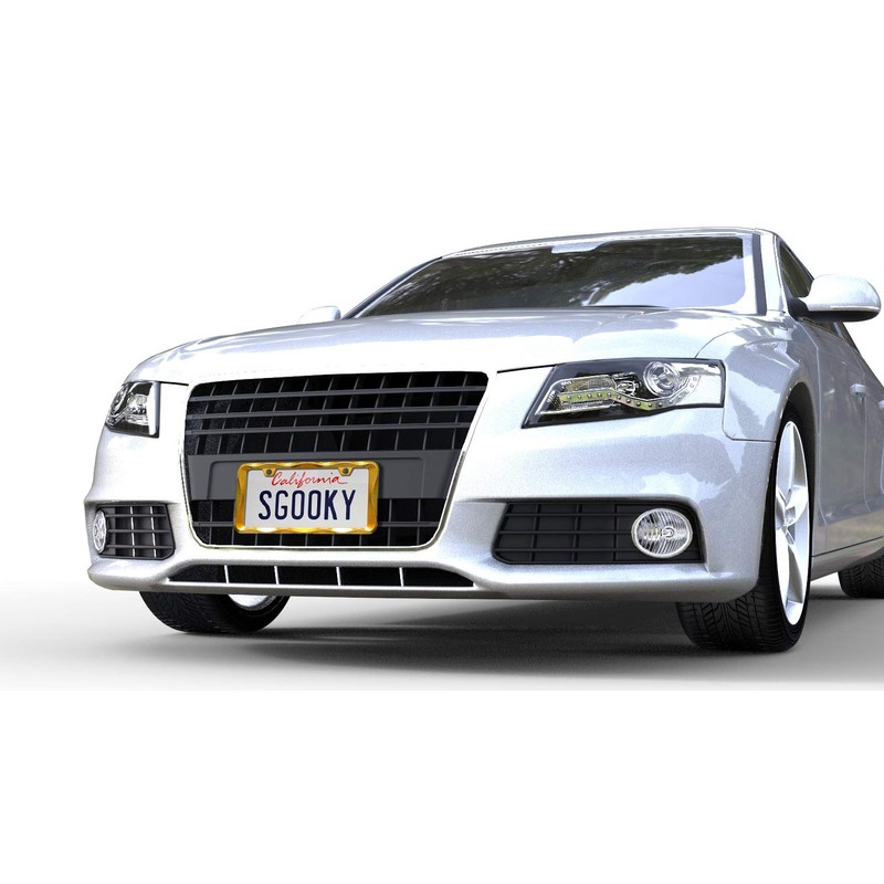 Sgooky 3D Curly Wave Pattern License Plate Holder Chrome License