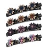 QIUTIMIY Set of 4 Rhinestone Flower Hair Clips with Sparkling