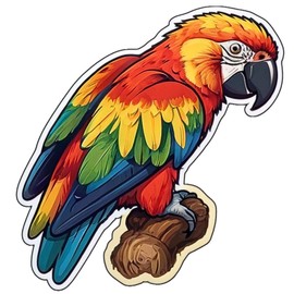 3PC 3'' Parrot Sticker, Parrot Stickers - Wild Animal Stickers - Cute Animal Artwork Stickers for Cars, laptops, Water Bottles, Skateboards, Gifts for Lovers, for Friends and Your Baby. 1