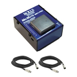 Rolls MM11-Pro MicMute Microphone Mute/Talk Switch with 2x XLR Cables & Cloth
