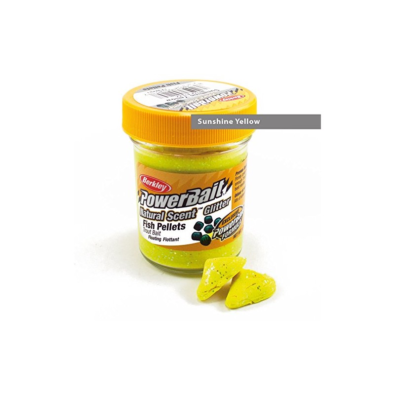 Berkley Powerbait Natural Scent Glitter Troutbait Fish Pellet Sunshine Yellow