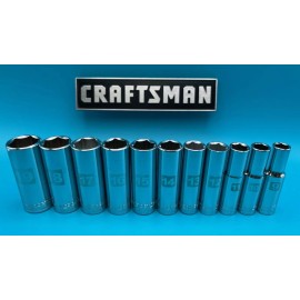 CRAFTSMAN 11pc 3/8" Dr 6pt DEEP LENGTH METRIC socket set (9-19mm)