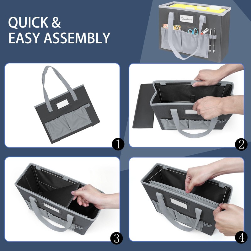 abcxgood Desktop File Organizer Box,Collapsible Hanging Filing Box,Home Office Document