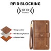 FALAN MULE Womens Leather Wallet Large Capacity Bifold RFID Blocking