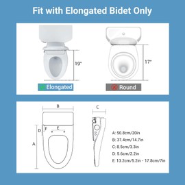Electric Bidet Toilet Seats, Heated Seat with Warm Water, Night Light, Slow-Close Lid, Self-Cleaning Nozzles, Easy Installation