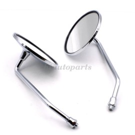 HAOTOM 2X L+R Classic Rearview Round Mirrors 10MM For Suzuki GT 125/185/250/38