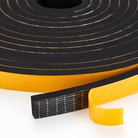 50 Feet Weather Stripping Door Seal- 1/2" Wide X 1/8" Thick Door Bottom Seal Strip High Density Foam Tape Adhesive Rubber Strip for Door Soundproofing,Window Insulation (1/2" x 1/8" x 50FT,Black)