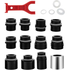 YKEBVPW 12PCS Kitchen Faucet Adapter Kit for Pull Down Sprayer Universal Sink Hose Attachment Adapters for Spray Head Replacement Faucet Nozzle Hose Connector Accessories Kit