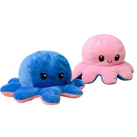 Kunstify Octopus Mood Cuddly Toy, XXL Octopus Plush Reversible, XXL Mood Octopus Plush Toy, XXL Cuddly Toy, Large Giant Gifts for Women, Best Friend, Children Gifts 30 cm, Pink Blue