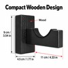 2-Piece Wooden Wall-Mount Baseball Bat Holder Display Rack with Soft