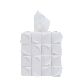 Hymmah Modern Square Tissue Box Cover Holder,Bathroom Accessories Decor Unique Design Tissue Box Cover for Bathroom Vanity Counter Tops Also Great for Bedrooms and Living Rooms