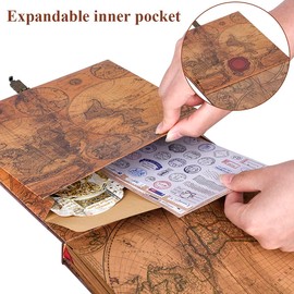 Our Adventure Book Scrapbook Photo Album Travel Journal Book, Retro Style Embossed Cover, Photo Book Kit For Couples, Memory Book For Anniversarys Wedding,Valentines Day Gifts, Travel Diary