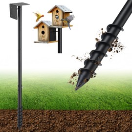 Bird Feeder Pole,73 Inch Outdoor Bird House Pole Heavy Duty,Adjustable Height Rustproof Design Bird Feeder Stand for Feeders & Birdhouse,Weather Station