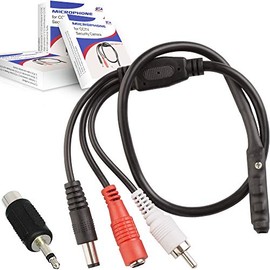 CCTV Microphone Outdoor Microphone for WiFi Security Camera IP: Audio Microphone CCTV Surveillance Microphone RCA with High Sensitive Preamp Amplified Pickup Device Mic External Camera Sound (3Pack)