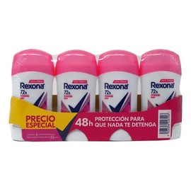 4 Antitranspirantes En Barra Rexona 72h Power Dry De 45g C/u