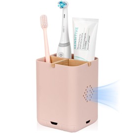 Toothbrush Holders for Bathrooms, Electric Toothbrush Holder Kids Toothbrush and Toothpaste Organizer for Countertop Vanity Accessories Storage (3 Slots Pink)