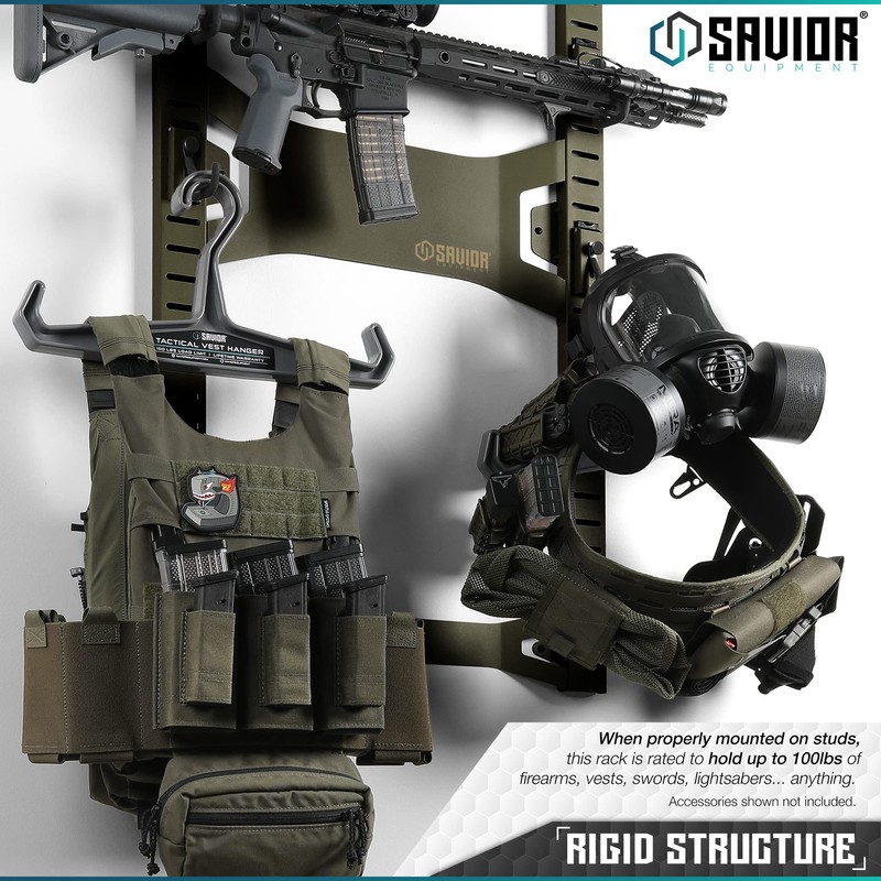 Savior Equipment Horizontal Steel Wall Mount Firearm Rifle Display Rack,