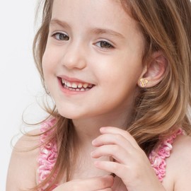 Sterling Silver Earrings for Girl Women: Hypoallergenic Initial R Earrings with Pink Cubic Zirconia Gold Cute Earrings Studs for Sensitive Ears Chirstmas Birthday Gifts